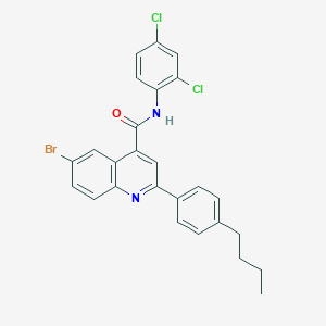 molecular formula C26H21BrCl2N2O B452322 6-bromo-2-(4-butylphenyl)-N-(2,4-dichlorophenyl)quinoline-4-carboxamide 