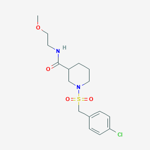 1-[(4-chlorobenzyl)sulfonyl]-N-(2-methoxyethyl)-3-piperidinecarboxamide