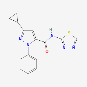 3-cyclopropyl-1-phenyl-N-[(2Z)-1,3,4-thiadiazol-2(3H)-ylidene]-1H-pyrazole-5-carboxamide