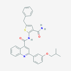 N-(5-benzyl-3-carbamoylthiophen-2-yl)-2-[3-(2-methylpropoxy)phenyl]quinoline-4-carboxamide