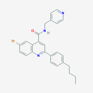 molecular formula C26H24BrN3O B452327 6-bromo-2-(4-butylphenyl)-N-(pyridin-4-ylmethyl)quinoline-4-carboxamide 