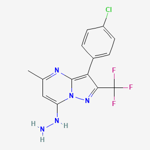 3-(4-Chlorophenyl)-7-hydrazinyl-5-methyl-2-(trifluoromethyl)pyrazolo[1,5-a]pyrimidine