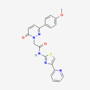 molecular formula C21H17N5O3S B4523292 2-[3-(4-methoxyphenyl)-6-oxopyridazin-1(6H)-yl]-N-[(2Z)-4-(pyridin-2-yl)-1,3-thiazol-2(3H)-ylidene]acetamide 