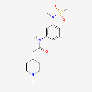 molecular formula C16H25N3O3S B4523299 N-{3-[methyl(methylsulfonyl)amino]phenyl}-2-(1-methyl-4-piperidinyl)acetamide 