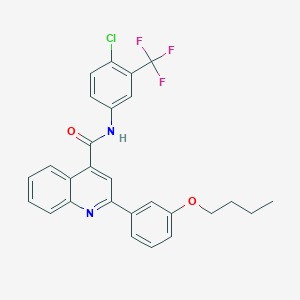 molecular formula C27H22ClF3N2O2 B452331 2-(3-butoxyphenyl)-N-[4-chloro-3-(trifluoromethyl)phenyl]quinoline-4-carboxamide 