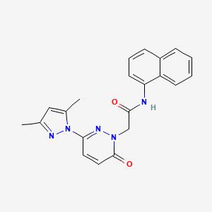 molecular formula C21H19N5O2 B4523313 2-(3-(3,5-dimethyl-1H-pyrazol-1-yl)-6-oxopyridazin-1(6H)-yl)-N-(naphthalen-1-yl)acetamide 