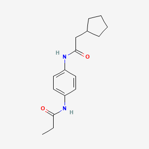 molecular formula C16H22N2O2 B4523331 N-{4-[(2-cyclopentylacetyl)amino]phenyl}propanamide 