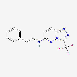 molecular formula C14H12F3N5 B4523348 N-(2-phenylethyl)-3-(trifluoromethyl)[1,2,4]triazolo[4,3-b]pyridazin-6-amine 