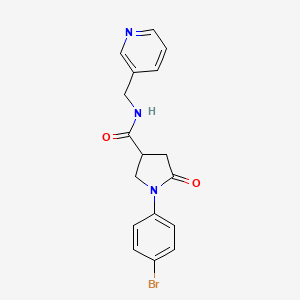 molecular formula C17H16BrN3O2 B4523356 1-(4-bromophenyl)-5-oxo-N-(pyridin-3-ylmethyl)pyrrolidine-3-carboxamide 