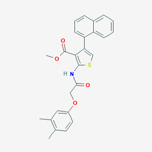 molecular formula C26H23NO4S B452338 Methyl 2-{[(3,4-dimethylphenoxy)acetyl]amino}-4-(1-naphthyl)-3-thiophenecarboxylate 