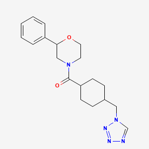 molecular formula C19H25N5O2 B4523382 2-phenyl-4-{[4-(1H-tetrazol-1-ylmethyl)cyclohexyl]carbonyl}morpholine 