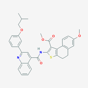 molecular formula C35H32N2O5S B452344 Methyl 2-({[2-(3-isobutoxyphenyl)-4-quinolinyl]carbonyl}amino)-7-methoxy-4,5-dihydronaphtho[2,1-b]thiophene-1-carboxylate 