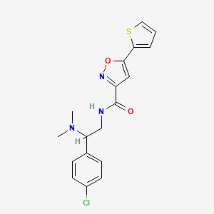 N-[2-(4-chlorophenyl)-2-(dimethylamino)ethyl]-5-(thiophen-2-yl)-1,2-oxazole-3-carboxamide