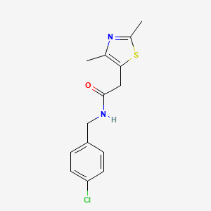 molecular formula C14H15ClN2OS B4523459 N-(4-chlorobenzyl)-2-(2,4-dimethyl-1,3-thiazol-5-yl)acetamide 