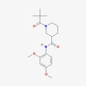 N-(2,4-dimethoxyphenyl)-1-(2,2-dimethylpropanoyl)piperidine-3-carboxamide