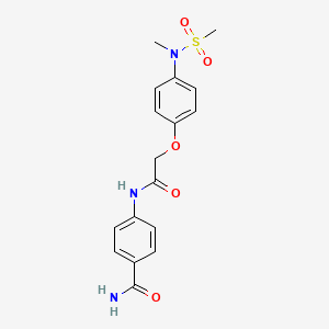 molecular formula C17H19N3O5S B4523468 4-[({4-[methyl(methylsulfonyl)amino]phenoxy}acetyl)amino]benzamide 