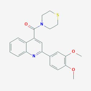 molecular formula C22H22N2O3S B4523472 [2-(3,4-Dimethoxyphenyl)quinolin-4-yl](thiomorpholin-4-yl)methanone 