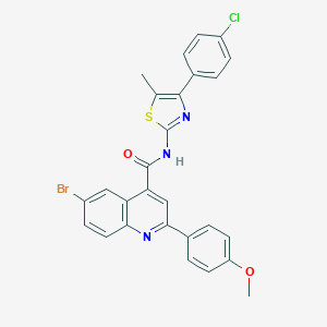 6-bromo-N-[4-(4-chlorophenyl)-5-methyl-1,3-thiazol-2-yl]-2-(4-methoxyphenyl)quinoline-4-carboxamide