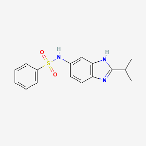 molecular formula C16H17N3O2S B4523505 N-[2-(propan-2-yl)-1H-benzimidazol-6-yl]benzenesulfonamide 