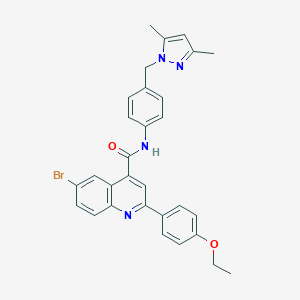 6-bromo-N-{4-[(3,5-dimethyl-1H-pyrazol-1-yl)methyl]phenyl}-2-(4-ethoxyphenyl)-4-quinolinecarboxamide