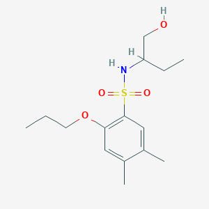 molecular formula C15H25NO4S B4523546 [(4,5-Dimethyl-2-propoxyphenyl)sulfonyl](1-ethyl-2-hydroxyethyl)amine 