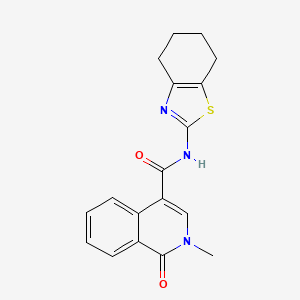 2-methyl-1-oxo-N-[(2E)-4,5,6,7-tetrahydro-1,3-benzothiazol-2(3H)-ylidene]-1,2-dihydroisoquinoline-4-carboxamide