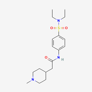 molecular formula C18H29N3O3S B4523583 N-{4-[(diethylamino)sulfonyl]phenyl}-2-(1-methyl-4-piperidinyl)acetamide 