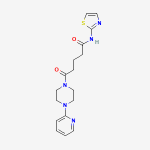 molecular formula C17H21N5O2S B4523595 5-oxo-5-[4-(pyridin-2-yl)piperazin-1-yl]-N-(1,3-thiazol-2-yl)pentanamide 