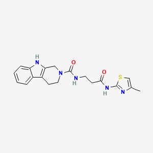 molecular formula C19H21N5O2S B4523597 N-{3-[(4-methyl-1,3-thiazol-2-yl)amino]-3-oxopropyl}-1,3,4,9-tetrahydro-2H-beta-carboline-2-carboxamide 