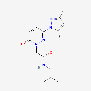 molecular formula C15H21N5O2 B4523601 2-[3-(3,5-dimethyl-1H-pyrazol-1-yl)-6-oxopyridazin-1(6H)-yl]-N-(2-methylpropyl)acetamide 