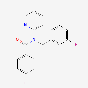 molecular formula C19H14F2N2O B4523606 4-FLUORO-N-[(3-FLUOROPHENYL)METHYL]-N-(PYRIDIN-2-YL)BENZAMIDE 