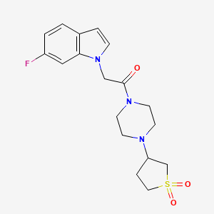 1-(4-(1,1-dioxidotetrahydrothiophen-3-yl)piperazin-1-yl)-2-(6-fluoro-1H-indol-1-yl)ethanone