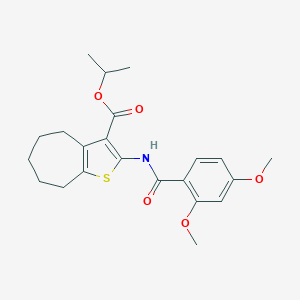 molecular formula C22H27NO5S B452367 isopropyl 2-[(2,4-dimethoxybenzoyl)amino]-5,6,7,8-tetrahydro-4H-cyclohepta[b]thiophene-3-carboxylate CAS No. 6353-37-3