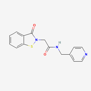 molecular formula C15H13N3O2S B4523670 2-(3-oxo-1,2-benzothiazol-2(3H)-yl)-N-(pyridin-4-ylmethyl)acetamide 