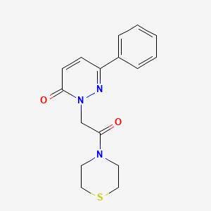 molecular formula C16H17N3O2S B4523690 2-[2-oxo-2-(4-thiomorpholinyl)ethyl]-6-phenyl-3(2H)-pyridazinone 