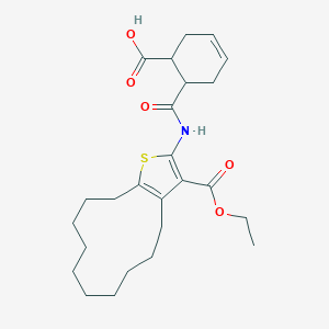 6-{[3-(Ethoxycarbonyl)-4,5,6,7,8,9,10,11,12,13-decahydrocyclododeca[b]thiophen-2-yl]carbamoyl}cyclohex-3-ene-1-carboxylic acid