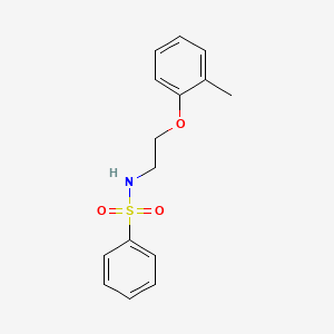 molecular formula C15H17NO3S B4523701 N-[2-(2-methylphenoxy)ethyl]benzenesulfonamide 