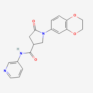 1-(2,3-dihydro-1,4-benzodioxin-6-yl)-5-oxo-N-(pyridin-3-yl)pyrrolidine-3-carboxamide