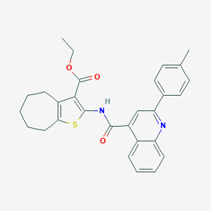 ethyl 2-({[2-(4-methylphenyl)-4-quinolinyl]carbonyl}amino)-5,6,7,8-tetrahydro-4H-cyclohepta[b]thiophene-3-carboxylate