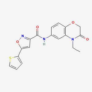 N-(4-ethyl-3-oxo-3,4-dihydro-2H-1,4-benzoxazin-6-yl)-5-(thiophen-2-yl)-1,2-oxazole-3-carboxamide