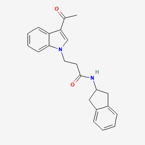 3-(3-acetyl-1H-indol-1-yl)-N-(2,3-dihydro-1H-inden-2-yl)propanamide