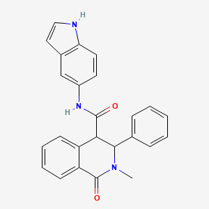 molecular formula C25H21N3O2 B4523750 N-(1H-indol-5-yl)-2-methyl-1-oxo-3-phenyl-1,2,3,4-tetrahydroisoquinoline-4-carboxamide 