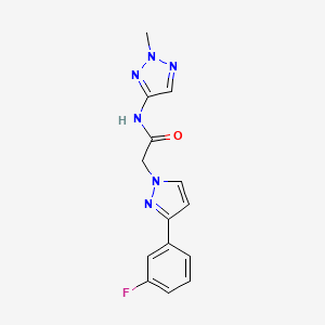 2-[3-(3-fluorophenyl)-1H-pyrazol-1-yl]-N-(2-methyl-2H-1,2,3-triazol-4-yl)acetamide