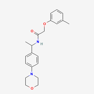 2-(3-methylphenoxy)-N-{1-[4-(4-morpholinyl)phenyl]ethyl}acetamide