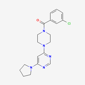 molecular formula C19H22ClN5O B4523811 4-[4-(3-chlorobenzoyl)-1-piperazinyl]-6-(1-pyrrolidinyl)pyrimidine 