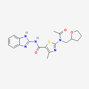 2-[acetyl(tetrahydrofuran-2-ylmethyl)amino]-N-(1,3-dihydro-2H-benzimidazol-2-ylidene)-4-methyl-1,3-thiazole-5-carboxamide