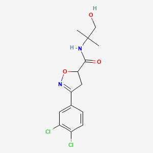 molecular formula C14H16Cl2N2O3 B4523850 3-(3,4-dichlorophenyl)-N-(2-hydroxy-1,1-dimethylethyl)-4,5-dihydro-5-isoxazolecarboxamide 