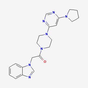 1-(2-oxo-2-{4-[6-(1-pyrrolidinyl)-4-pyrimidinyl]-1-piperazinyl}ethyl)-1H-benzimidazole