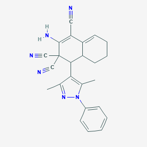 2-amino-4-(3,5-dimethyl-1-phenyl-1H-pyrazol-4-yl)-4a,5,6,7-tetrahydro-1,3,3(4H)-naphthalenetricarbonitrile