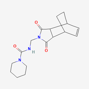 N-[(3,5-dioxo-4-azatricyclo[5.2.2.02,6]undec-8-en-4-yl)methyl]piperidine-1-carboxamide